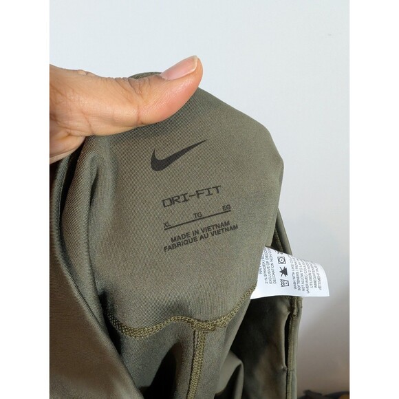 Nike Dri Fit Womens Green High Waist Athletic Leggings Sz XL Workout Training - Picture 3 of 8